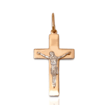 обзорное фото Золотой крестик с распятием 031876  Крестики мужские