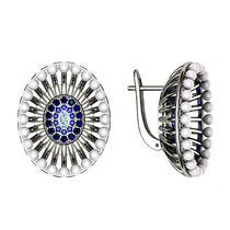обзорное фото Серьги с жемчугом 420803 Золотые серьги с жемчугом обзорное фото Серьги с жемчугом 420803  Золотые серьги с жемчугом