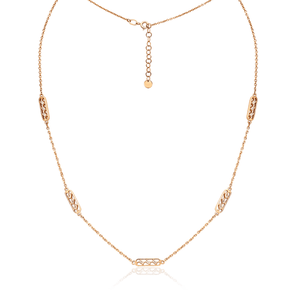 Золотая цепочка с декоративными элементами с прямоугольными фианитами 036076 детальное изображение ювелирного изделия Золотые цепочки