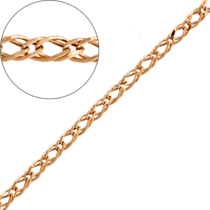 обзорное фото Золотая цепочка плетение Рембо в красном золоте 029361  Золотые цепочки для мальчика