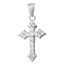 обзорное фото Серебряный крестик П1Ф/423 Серебряные подвески крестики обзорное фото Серебряный крестик П1Ф/423  Серебряные подвески крестики