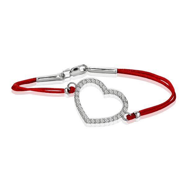 Серебряный браслет шнурок с фианитом Сердце 026013 детальное изображение ювелирного изделия Серебряные женские браслеты Серебряный браслет шнурок с фианитом Сердце 026013 детальное изображение ювелирного изделия Серебряные женские браслеты