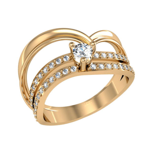 Золотое кольцо с фианитами 380117 детальное изображение ювелирного изделия Золотые кольца с бриллиантами Золотое кольцо с фианитами 380117 детальное изображение ювелирного изделия Золотые кольца с бриллиантами