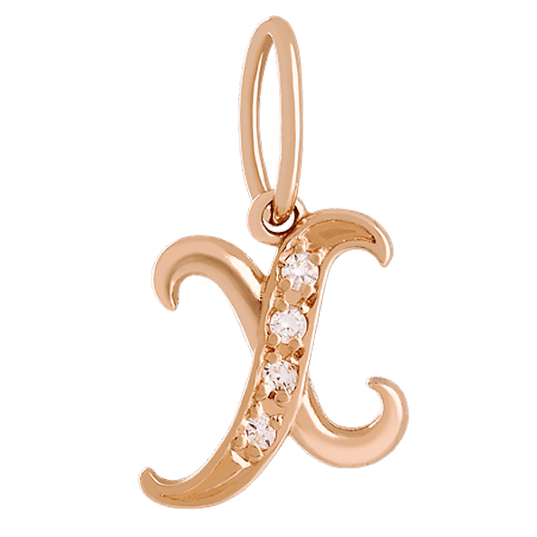 Золотой кулон буква Х  с цирконием 023695 детальное изображение ювелирного изделия Подвески буквы из золота Золотой кулон буква Х  с цирконием 023695 детальное изображение ювелирного изделия Подвески буквы из золота