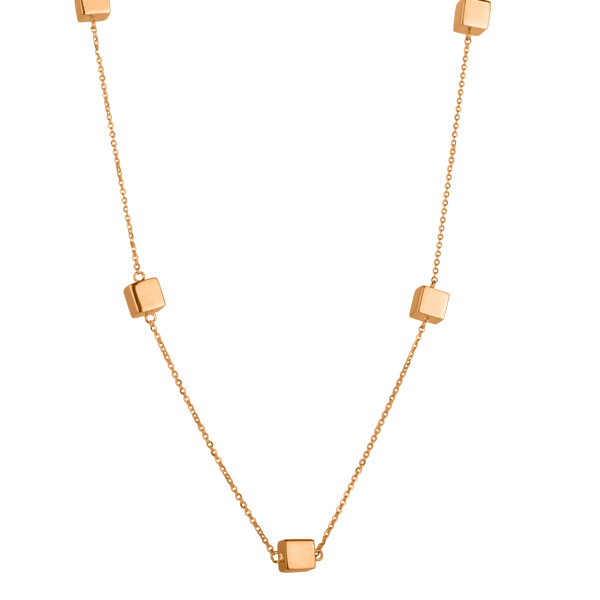 Колье в красном золоте Кубики 027873 детальное изображение ювелирного изделия Золотое колье без камней