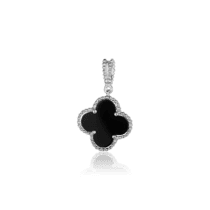 оглядове фото Срібна підвіска з чорним оніксом в стилі Van Cleef 028293