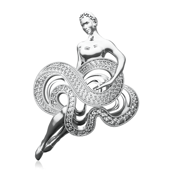 Брошь серебряная Девушка 034795 детальное изображение ювелирного изделия Серебряные броши Брошь серебряная Девушка 034795 детальное изображение ювелирного изделия Серебряные броши