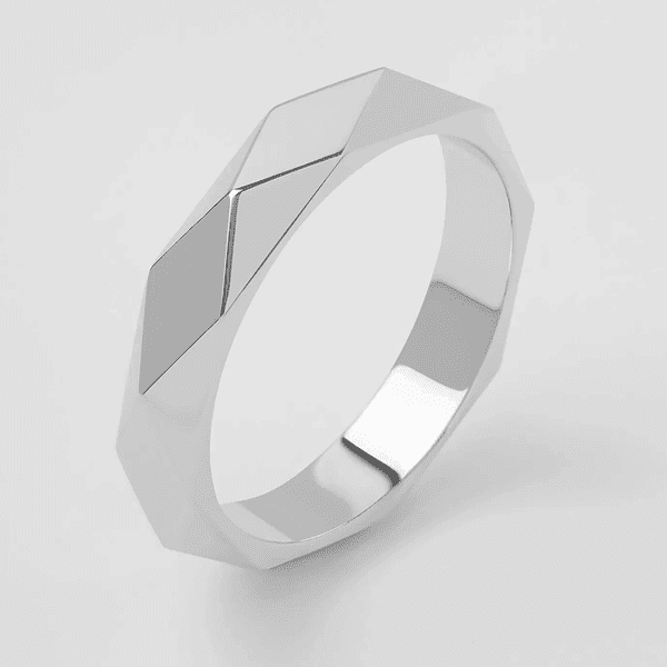 Мужское обручальное кольцо "Грани" в белом золоте 041203 детальное изображение ювелирного изделия Обручальные кольца в белом золоте Мужское обручальное кольцо "Грани" в белом золоте 041203 детальное изображение ювелирного изделия Обручальные кольца в белом золоте