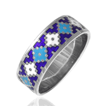 обзорное фото Серебряное кольцо Украинские традиции 037212  Серебряные кольца со вставками