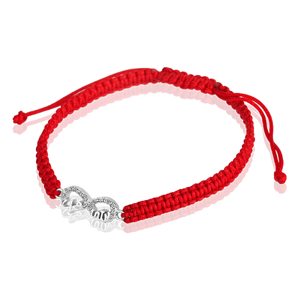 Серебряный браслет красная нить Бесконечность с фианитами 028916 детальное изображение ювелирного изделия Браслеты красная нить Серебряный браслет красная нить Бесконечность с фианитами 028916 детальное изображение ювелирного изделия Браслеты красная нить