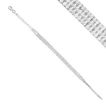 обзорное фото Браслет из белого золота с россыпью фианитов 032333 Женские золотые браслеты обзорное фото Браслет из белого золота с россыпью фианитов 032333  Женские золотые браслеты