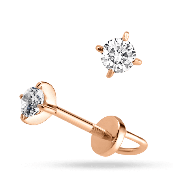 Золотые серьги-пуссеты с фианитом в закрепке 040447 детальное изображение ювелирного изделия Золотые серьги с фианитом Золотые серьги-пуссеты с фианитом в закрепке 040447 детальное изображение ювелирного изделия Золотые серьги с фианитом