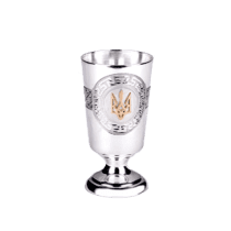 обзорное фото Серебряная рюмка (стопка) из серебра 925 пробы Тризуб Герб Украины 037636  Серебряные рюмки, стопки