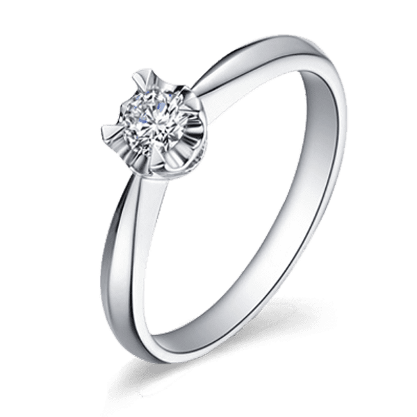 Помолвочное кольцо с бриллиантом из белого золота 024431 детальное изображение ювелирного изделия Золотые кольца для помолвки с бриллиантом