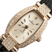 обзорное фото Золотые часы с кожаным ремешком 036176  Женские золотые часы