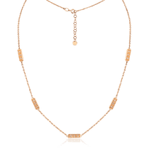 обзорное фото Золотое колье с прямоугольными фианитами 036216 Золотые цепочки обзорное фото Золотое колье с прямоугольными фианитами 036216  Золотые цепочки