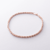 обзорное фото Мужской браслет Империал в красном золоте на карабине 041168  Золотые браслеты без камней