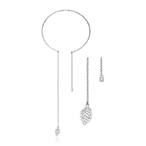 обзорное фото Серебряное жесткое колье с подвесками 036422 Серебряные колье обзорное фото Серебряное жесткое колье с подвесками 036422  Серебряные колье