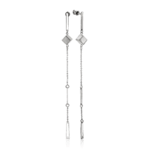 обзорное фото Длинные серебряные серьги подвески с цепочкой 036115  Серебряные серьги