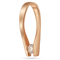 обзорное фото Оригинальный подвесок с белым бриллиантом в красном золоте 585 пробы 039649 Золотые кулоны с бриллиантами обзорное фото Оригинальный подвесок с белым бриллиантом в красном золоте 585 пробы 039649  Золотые кулоны с бриллиантами