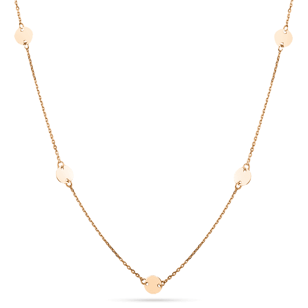 Трендовое колье из красного золота Монетки 032423 детальное изображение ювелирного изделия Золотое колье без камней Трендовое колье из красного золота Монетки 032423 детальное изображение ювелирного изделия Золотое колье без камней