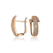 обзорное фото Золотые серьги дорожки с цирконием 030559 Золотые серьги с фианитом обзорное фото Золотые серьги дорожки с цирконием 030559  Золотые серьги с фианитом