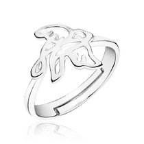 обзорное фото Серебряное кольцо родированное Птицы 035615  Серебряные кольца