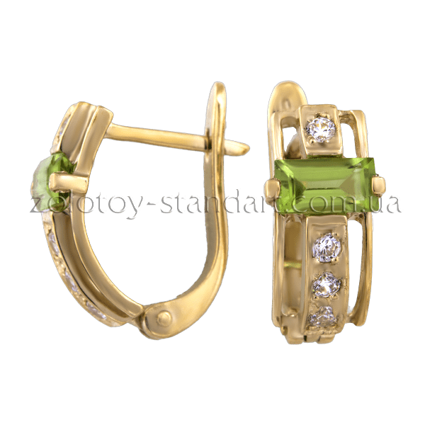 Серьги с хризолитом из красного золота 501610 детальное изображение ювелирного изделия Золотые серьги с хризолитом Серьги с хризолитом из красного золота 501610 детальное изображение ювелирного изделия Золотые серьги с хризолитом