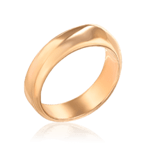 обзорное фото Гладкое обручальное кольцо из красного золота 036119  Золотые кольца