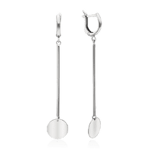 обзорное фото Серебряные серьги подвески Монеты 034814  Серебряные серьги
