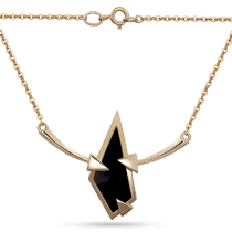 обзорное фото Золотое колье с агатом 030031 Золотые колье с камнями обзорное фото Золотое колье с агатом 030031  Золотые колье с камнями