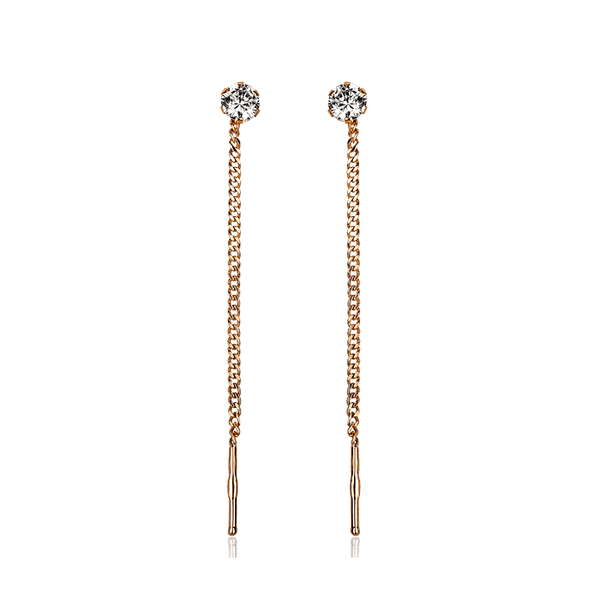 Детские золотые серьги цепочки с цирконием 80066 детальное изображение ювелирного изделия Серьги с камнями Детские золотые серьги цепочки с цирконием 80066 детальное изображение ювелирного изделия Серьги с камнями