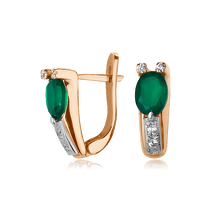 оглядове фото Золоті сережки з халцедоном 512010H