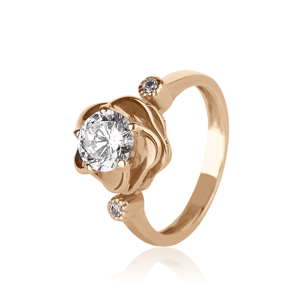 Золотое кольцо с фианитом 028224 детальное изображение ювелирного изделия Золотые кольца с фианитом Золотое кольцо с фианитом 028224 детальное изображение ювелирного изделия Золотые кольца с фианитом