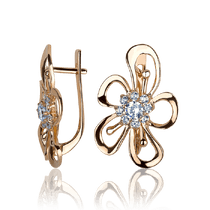 оглядове фото Золоті сережки з цирконієм 566124