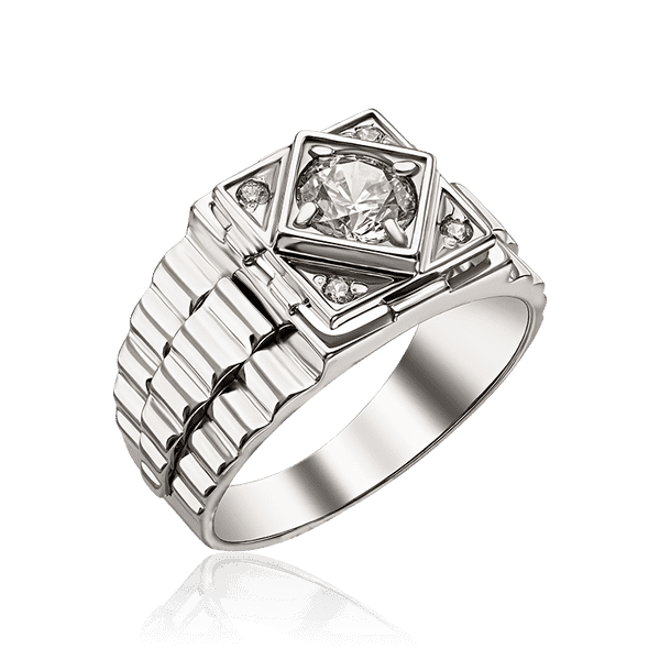 Перстень мужской серебро 925 пробы с фианитами 035502 детальное изображение ювелирного изделия Серебряные кольца Перстень мужской серебро 925 пробы с фианитами 035502 детальное изображение ювелирного изделия Серебряные кольца