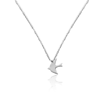 обзорное фото Колье из белого золота Ласточка 032798  Золотые цепочки