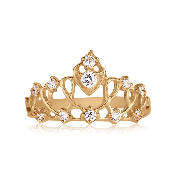 Золотое кольцо Корона с фианитами 025421 детальное изображение ювелирного изделия Золотые кольца Короны