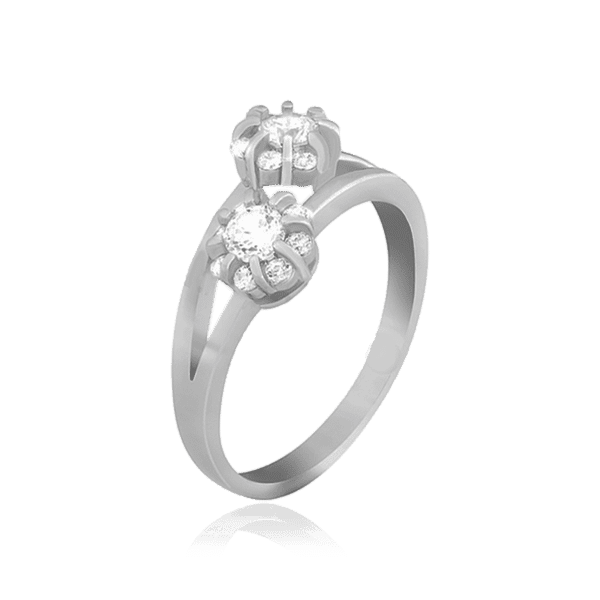 Женское кольцо из серебра с фианитами 031284 детальное изображение ювелирного изделия Серебряные кольца со вставками Женское кольцо из серебра с фианитами 031284 детальное изображение ювелирного изделия Серебряные кольца со вставками