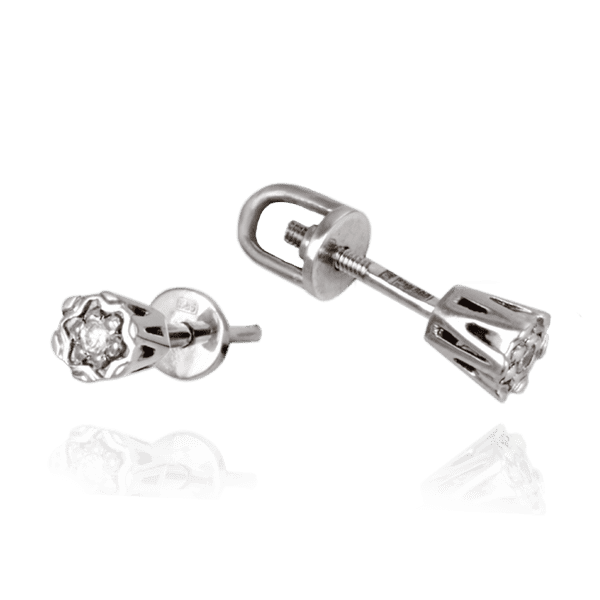 Золотые серьги с бриллиантом 21198/1 детальное изображение ювелирного изделия Золотые серьги с бриллиантами Золотые серьги с бриллиантом 21198/1 детальное изображение ювелирного изделия Золотые серьги с бриллиантами