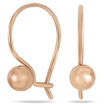 обзорное фото Золотые серьги петельки с шариками 029719 Серьги без камней обзорное фото Золотые серьги петельки с шариками 029719  Серьги без камней