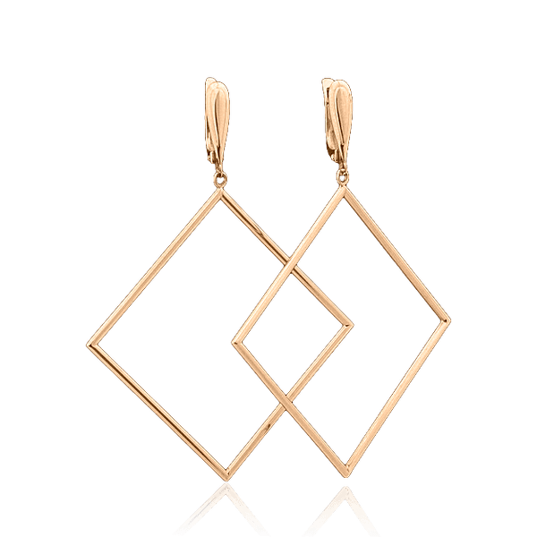 Золотые серьги Ромбы 029192 детальное изображение ювелирного изделия Золотые серьги без вставок Золотые серьги Ромбы 029192 детальное изображение ювелирного изделия Золотые серьги без вставок