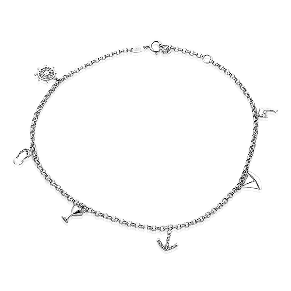 Браслет на ногу из белого золота Морской стиль 032901 детальное изображение ювелирного изделия Золотые браслеты на ногу Браслет на ногу из белого золота Морской стиль 032901 детальное изображение ювелирного изделия Золотые браслеты на ногу