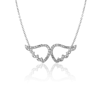 обзорное фото Серебряное колье Крылья с фианитами 027427  Серебряные колье