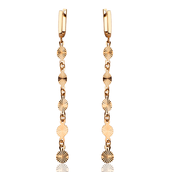 серьги длинные золотые с алмазной гранью серьги длинные золотые с алмазной гранью