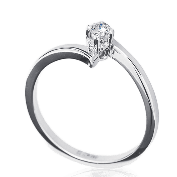 Каблучка з білого золота з діамантом 023275 детальне зображення ювелірного виробу