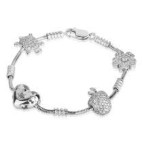 обзорное фото Серебряный браслет Тонда с бусинами 024130  Серебряные изделия с шармами