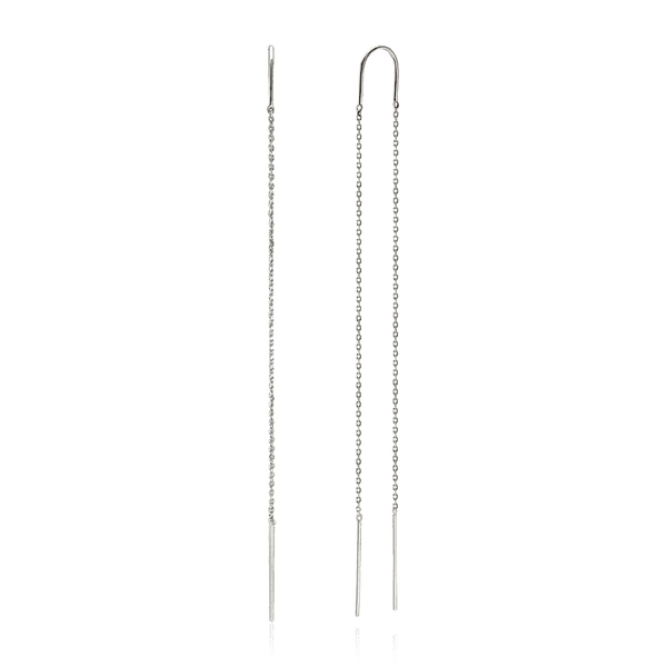 Серебряные серьги протяжки длинная цепочка 035938 детальное изображение ювелирного изделия Серебряные серьги