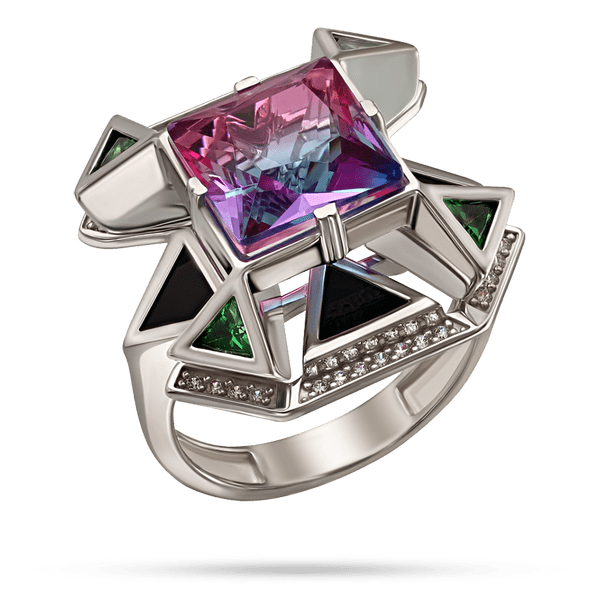 Серебряное кольцо агатом и фианитом Гранд Деко 038555 детальное изображение ювелирного изделия Серебряные кольца со вставками Серебряное кольцо агатом и фианитом Гранд Деко 038555 детальное изображение ювелирного изделия Серебряные кольца со вставками