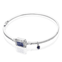 обзорное фото Золотой браслет с бриллиантами и сапфирами Джулианна 032962 Золотые браслеты с бриллиантом обзорное фото Золотой браслет с бриллиантами и сапфирами Джулианна 032962  Золотые браслеты с бриллиантом